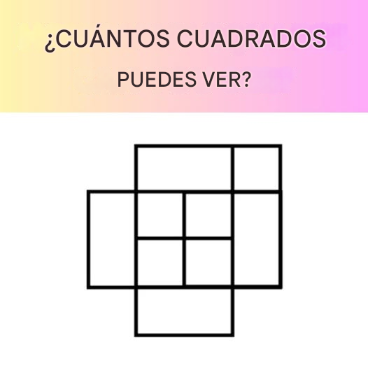 ¿Cuántos cuadrados puedes contar? El 96 % de las personas pasará por alto dos de ellos